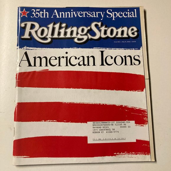 Rolling Stone Magazine AMERICAN ICONS #922 MAY 15 2003 35th Anniversary Special - Picture 1 of 12